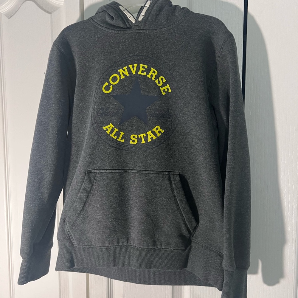 Converse Gray Hoodie with Yellow Logo